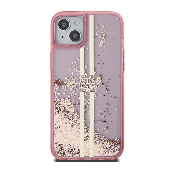 Coque Guess Liquid Glitter Gold Stripes