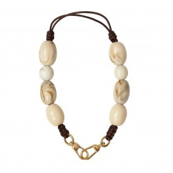 Bracelet Cuir Et Perle