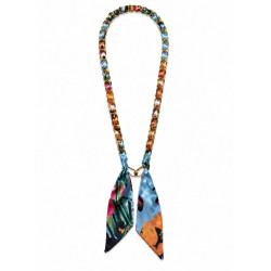 Chaine Métal Doré Et Foulard
