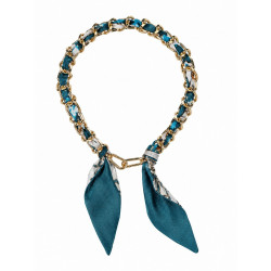 Chaine Métal Doré Et Foulard