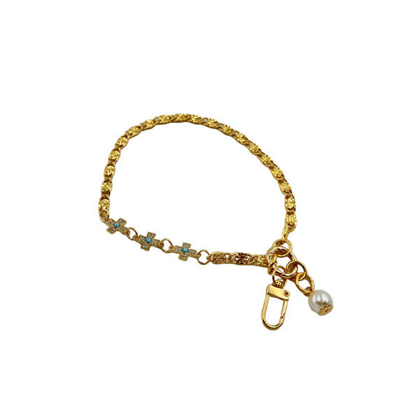 Bracelet Métal Doré Pendentatif Cross Bracelet Métal Doré Pendentatif Cross