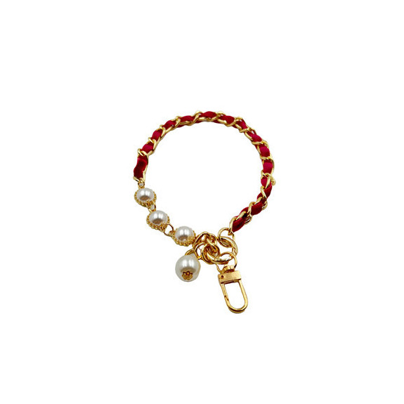 Bracelet Metal Doré Nylon Avec Perle