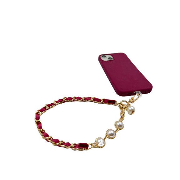 Bracelet Metal Doré Nylon Avec Perle