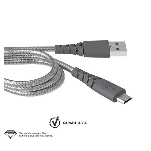 Câble de charge renforcé Micro USB 1,2m Force Power Câble de charge renforcé Micro USB 1,2m Force Power
