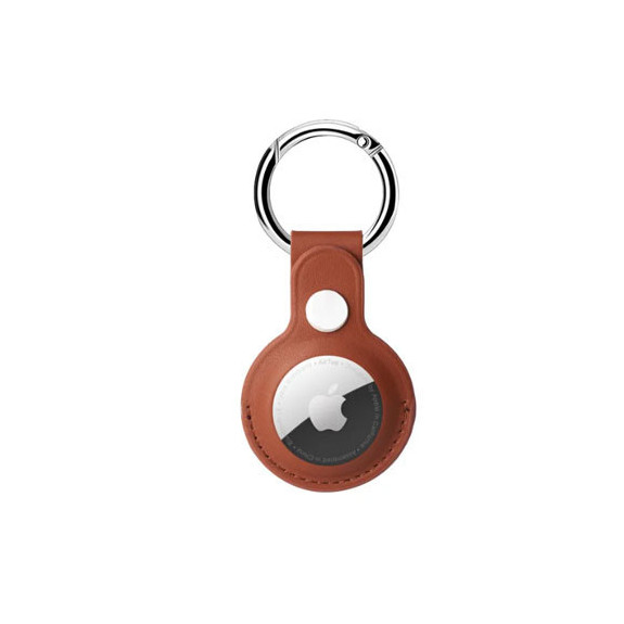 Protection Cuir AirTag Avec Mousqueton