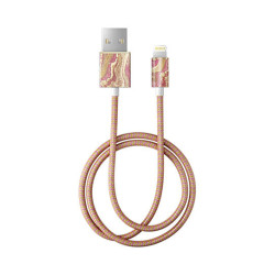Câble tressé motif golden blush marble