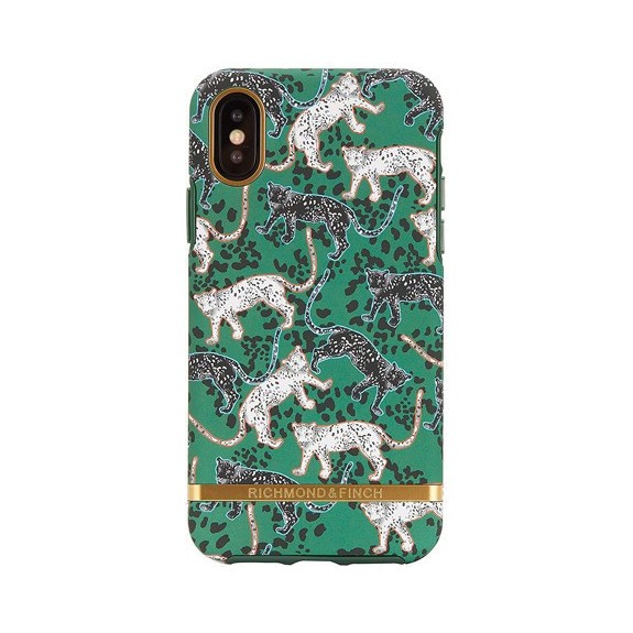 Coque de protection pour smartphone Richmond & Finch Green Leopard