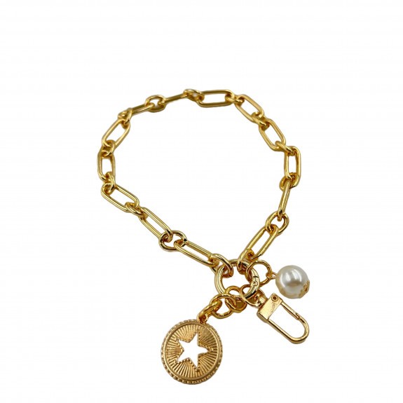 Bracelet Métal Doré Pendentif Star