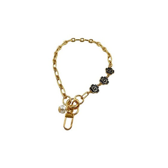 Bracelet Métal Doré Pendentif Flower