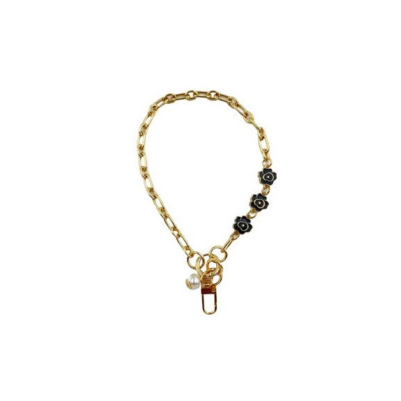 Bracelet Métal Doré Pendentif Flower