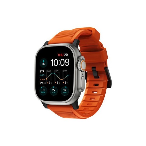 Bracelet Nomad Rugged Fermoir Noir Apple Watch - 45 mm