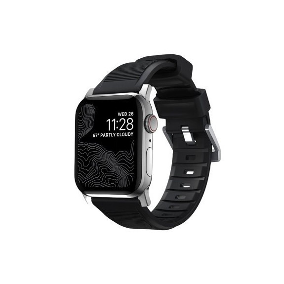 Bracelet Nomad Rugged Fermoir Argent Apple Watch - 45 mm Bracelet Nomad Rugged Fermoir Argent Apple Watch - 45 mm